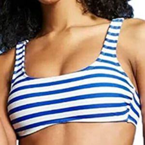 Xhilaration Women Swimwear Stripe Print Bralette Bikini Top Blue Size S NWT